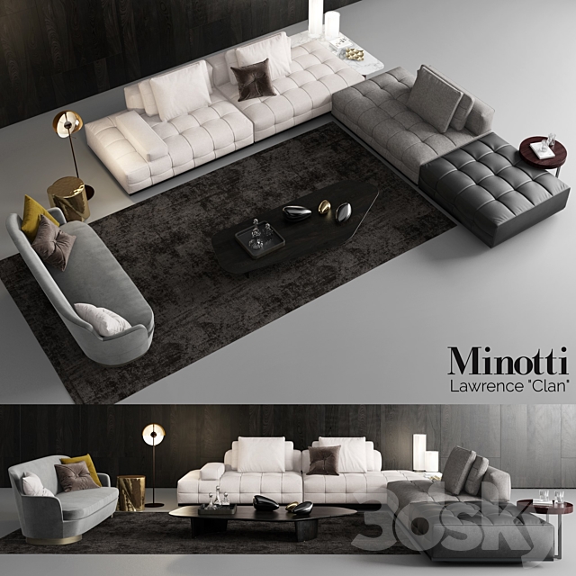 Minotti Lawrence Clan Seating 3 3DSMax File - thumbnail 1