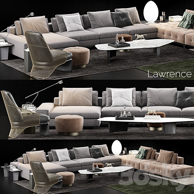 Minotti Lawrence Sofa 3DSMax File - thumbnail 1