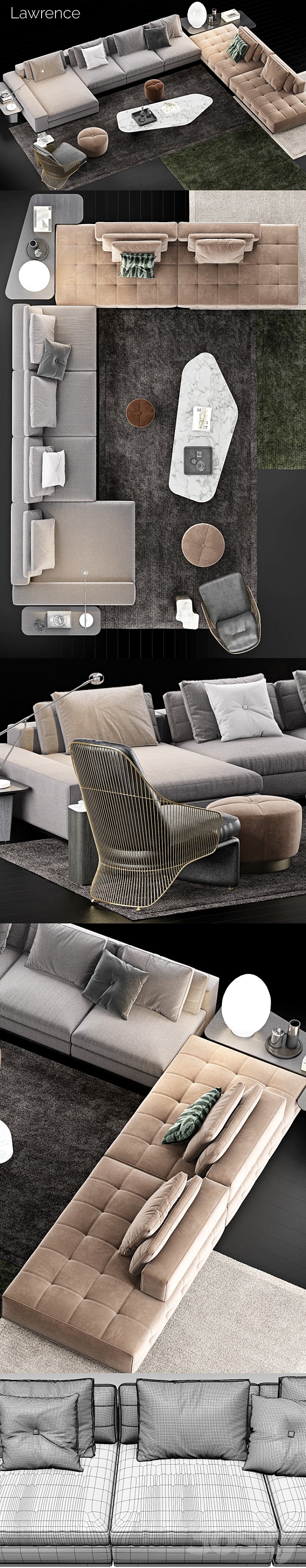 Minotti Lawrence Sofa 3DSMax File - thumbnail 2