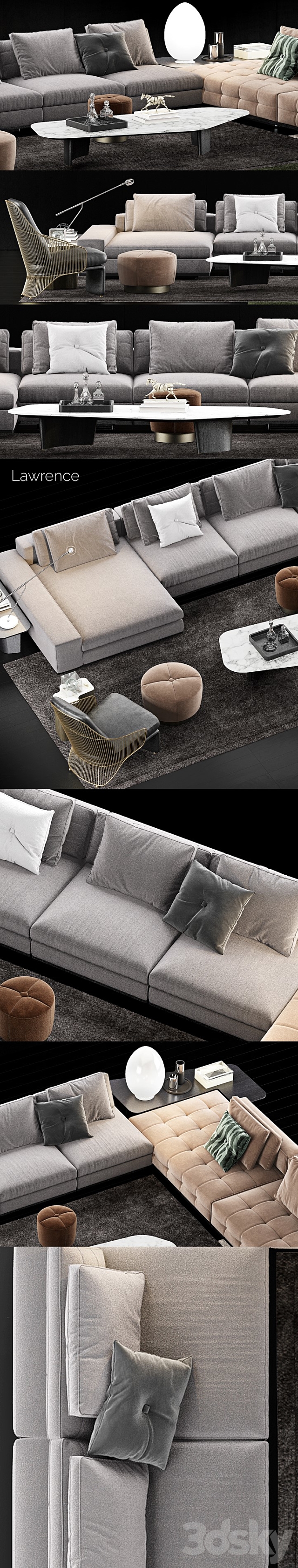 Minotti Lawrence Sofa 3DSMax File - thumbnail 3