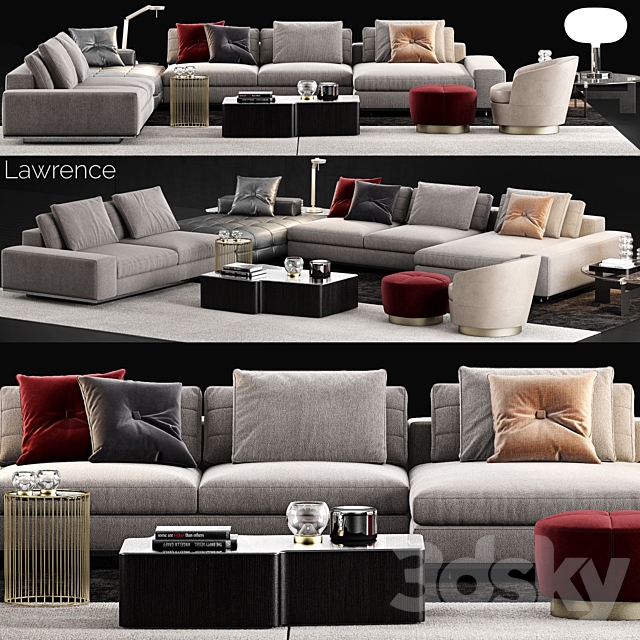 Minotti Lawrence Sofa 3DSMax File - thumbnail 1