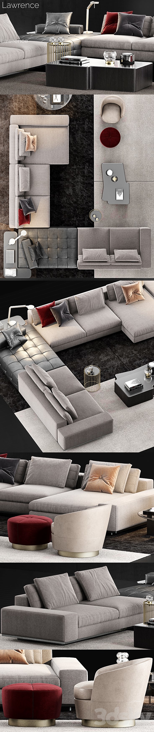 Minotti Lawrence Sofa 3DSMax File - thumbnail 2