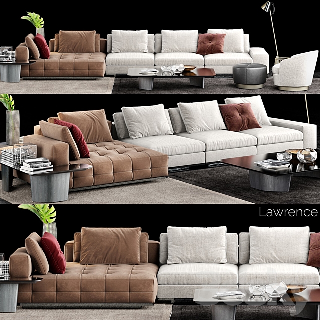 Minotti Lawrence Sofa 3DSMax File - thumbnail 1