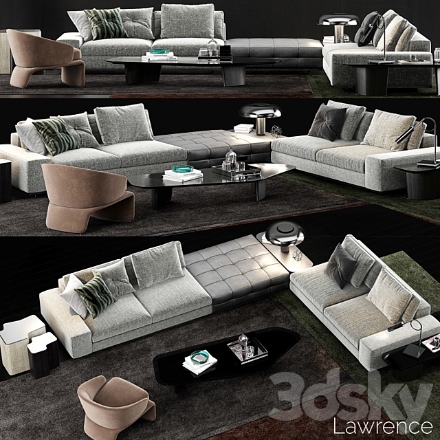 Minotti Lawrence Sofa 3DSMax File - thumbnail 1