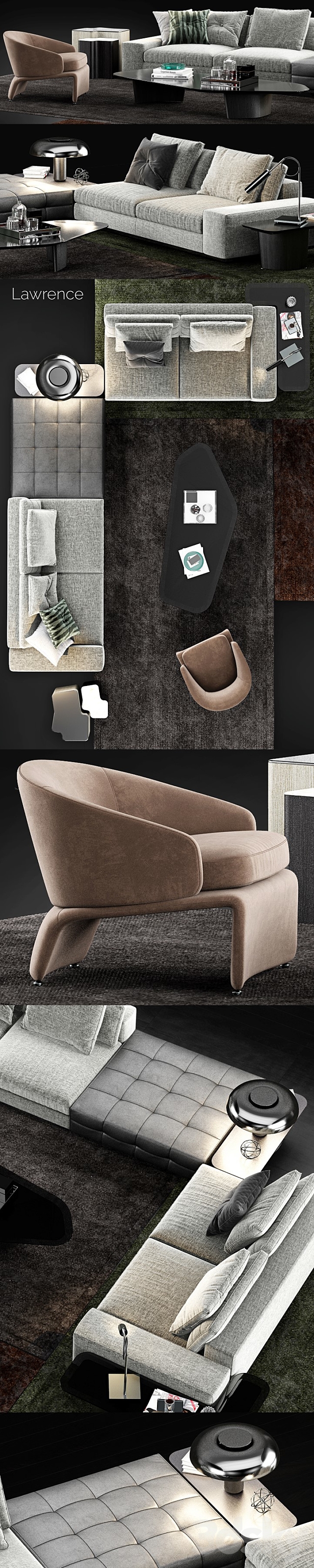 Minotti Lawrence Sofa 3DSMax File - thumbnail 2