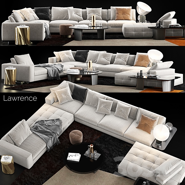 Minotti Lawrence Sofa 3DSMax File - thumbnail 1