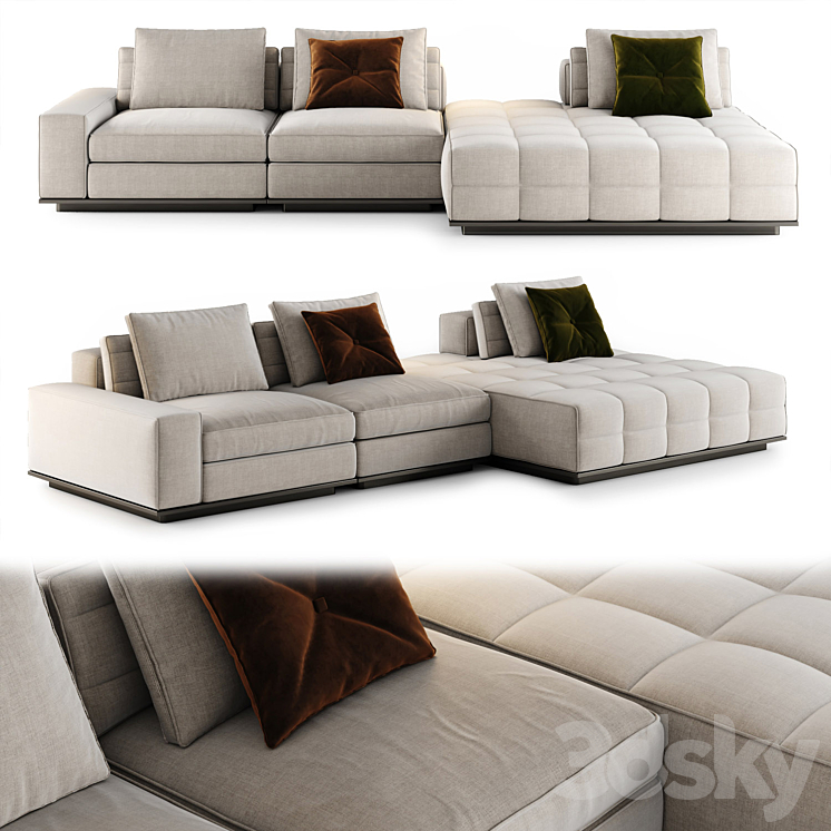 Minotti Lawrence Sofa 7 3DS Max Model - thumbnail 1