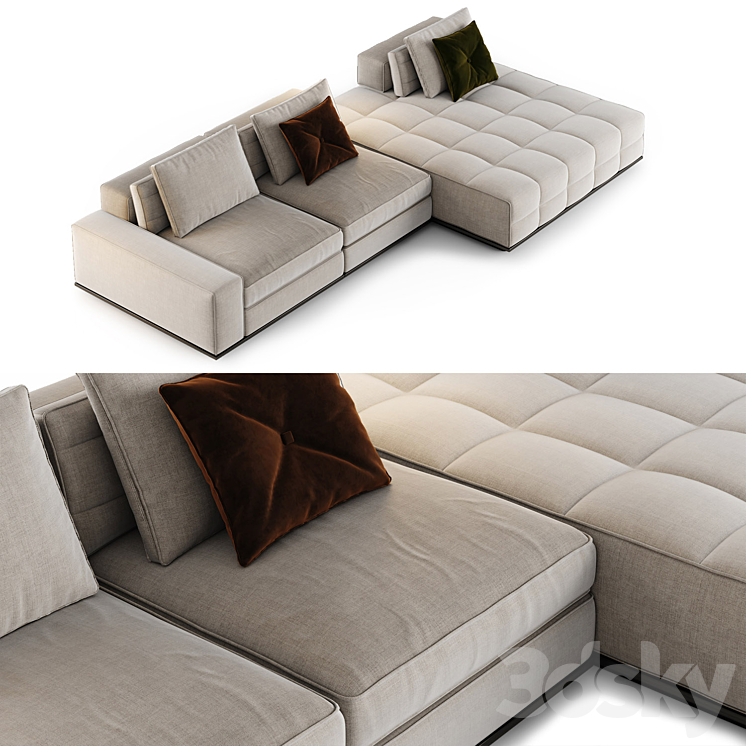 Minotti Lawrence Sofa 7 3DS Max Model - thumbnail 2