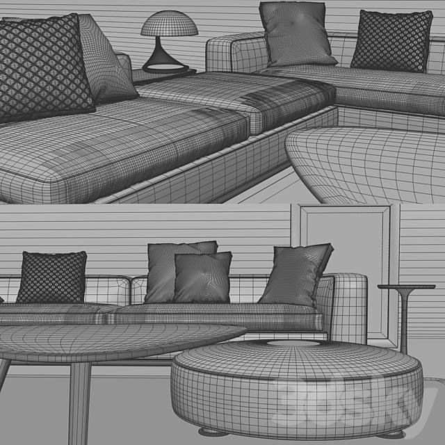 Minotti Powell Sofa 3DSMax File - thumbnail 3