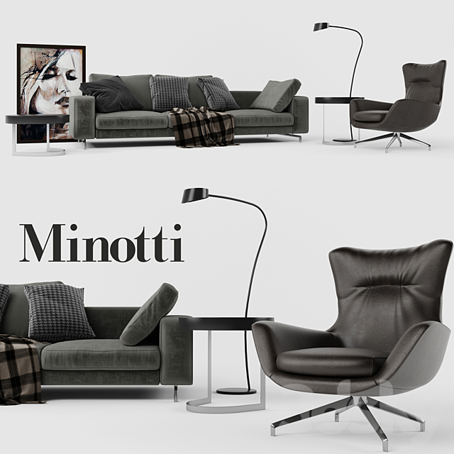 Minotti Set 01 Sherman Sofa 3DSMax File - thumbnail 1