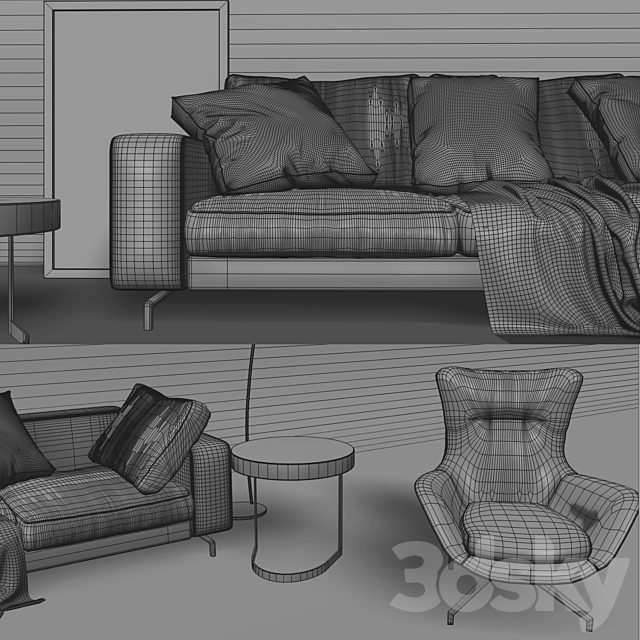 Minotti Set 01 Sherman Sofa 3DSMax File - thumbnail 3