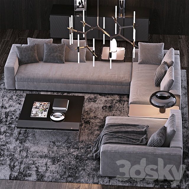 Minotti Set 8 3DS Max Model - thumbnail 2