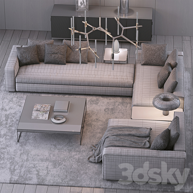 Minotti Set 8 3DS Max Model - thumbnail 3