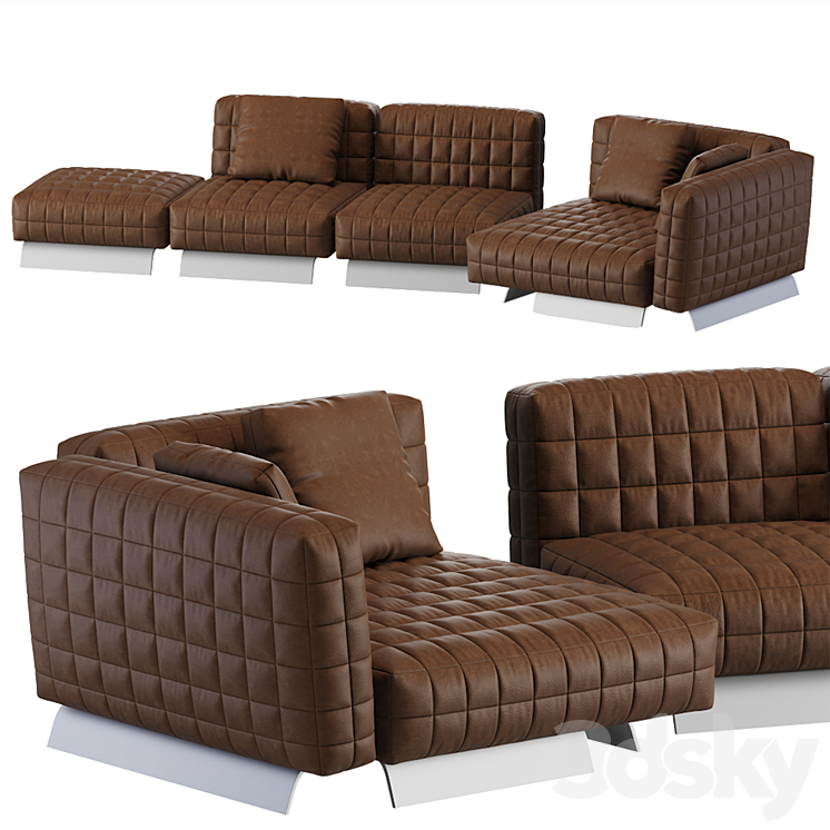 Minotti TWIGGY Modular Sofa 05 3DS Max Model - thumbnail 2