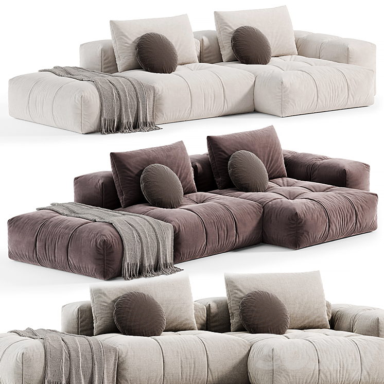 Modern Modular L-Shape Sofa by Litfad sofas 3DS Max Model - thumbnail 1