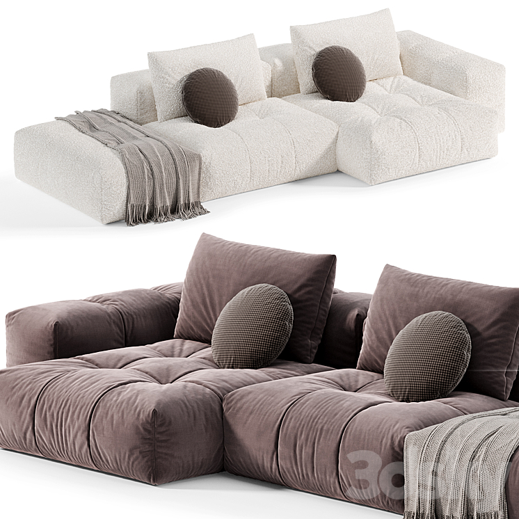 Modern Modular L-Shape Sofa by Litfad sofas 3DS Max Model - thumbnail 2