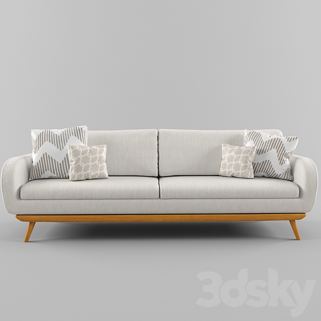 Modern white sofa 3DSMax File - thumbnail 2