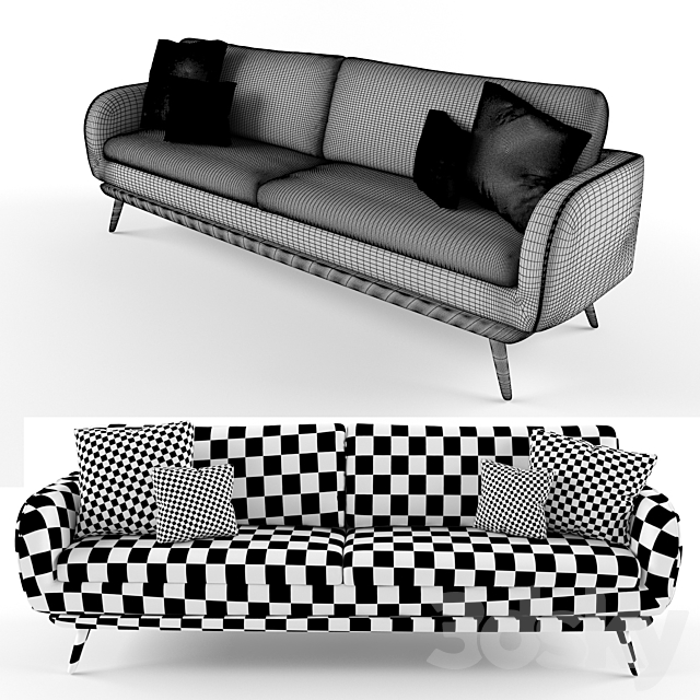 Modern white sofa 3DSMax File - thumbnail 3