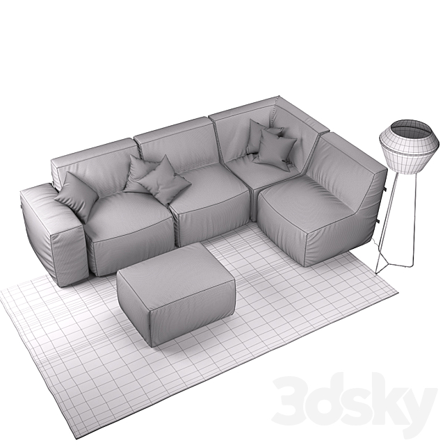 Modular frameless sofa 3DSMax File - thumbnail 3