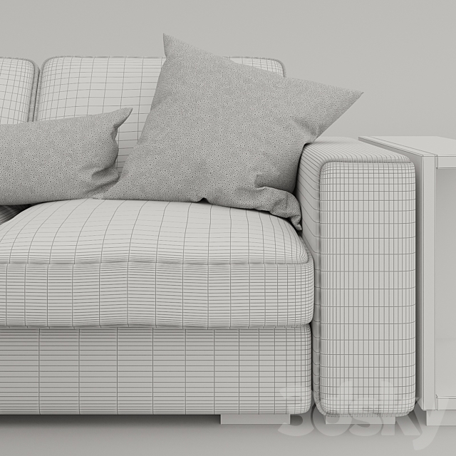 Modular sofa DOMINO 3DS Max Model - thumbnail 2