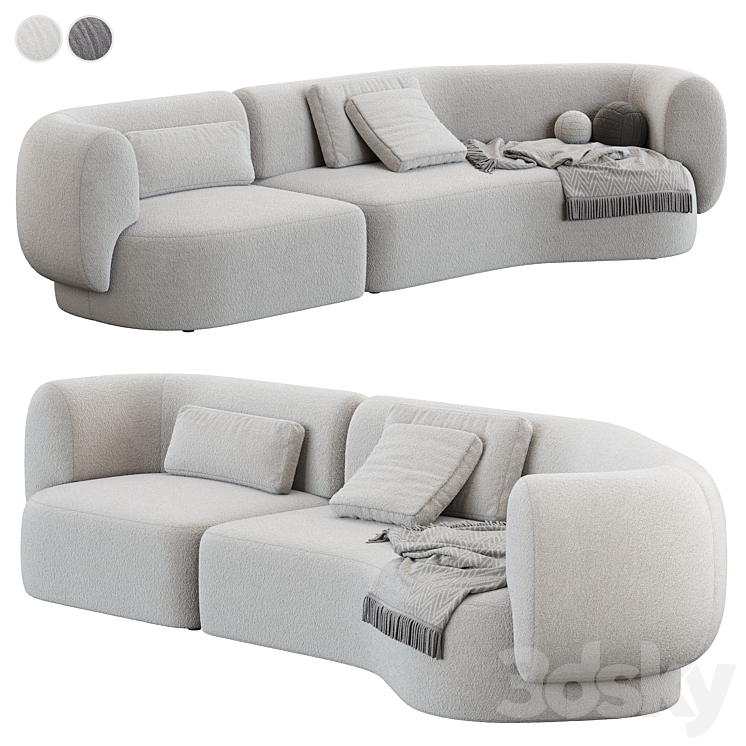 Modular sofa HUG Modular Sofa Composition 01 3DS Max Model - thumbnail 1