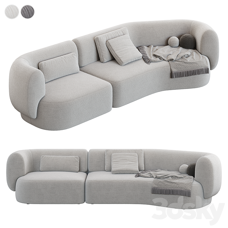 Modular sofa HUG Modular Sofa Composition 01 3DS Max Model - thumbnail 2