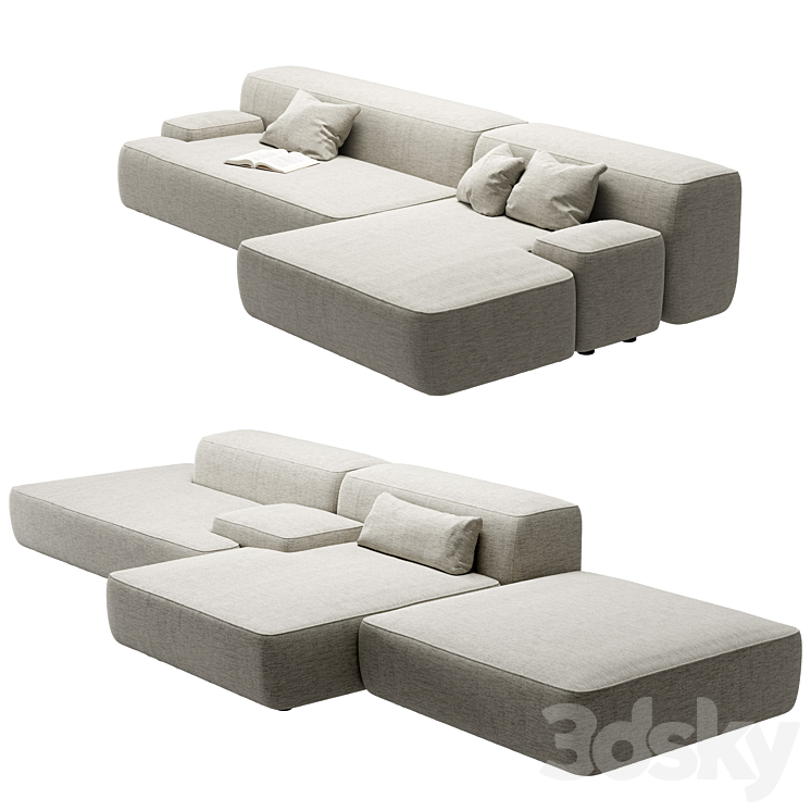 Modular sofa Lema Cloud 3DS Max Model - thumbnail 2