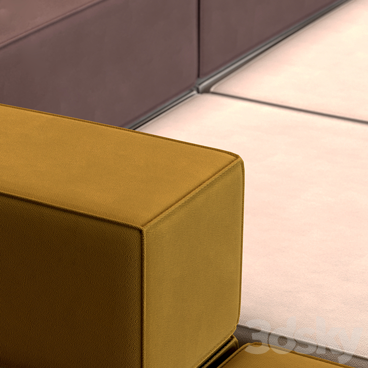 Modular sofa upholstered furniture 3DS Max Model - thumbnail 2