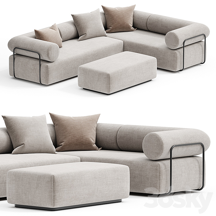 Mokumuku Sitzgruppe Amalfi Sofa 3DS Max Model - thumbnail 1