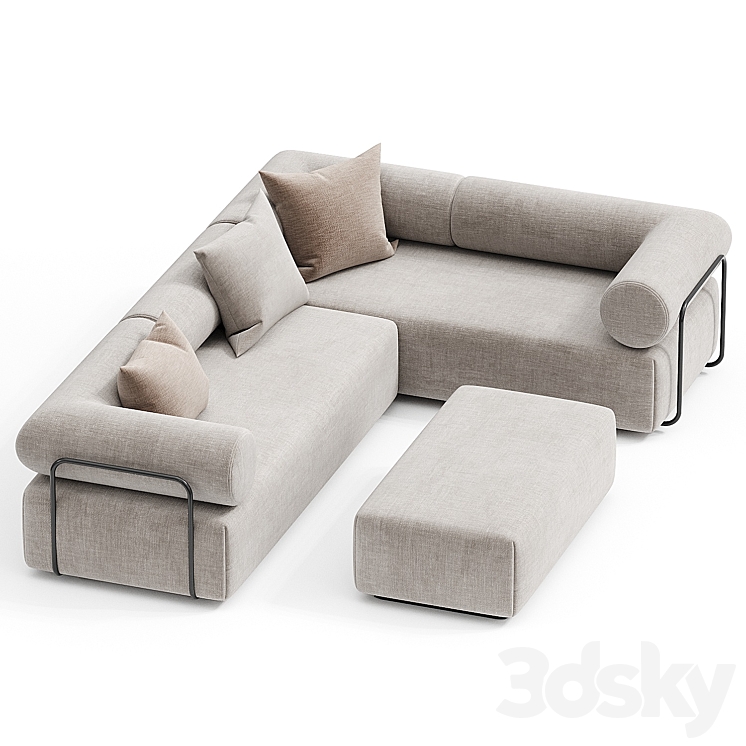 Mokumuku Sitzgruppe Amalfi Sofa 3DS Max Model - thumbnail 2