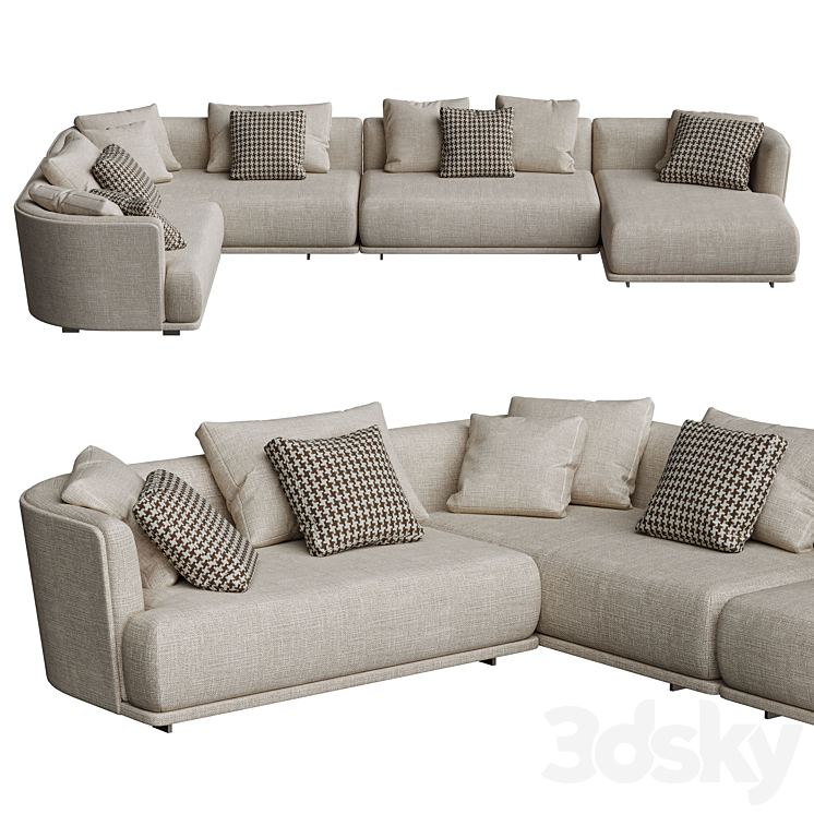 Molteni&C Cleo Sofa 3DS Max Model - thumbnail 1