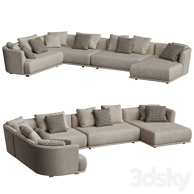 Molteni&C Cleo Sofa 3DS Max Model - thumbnail 2