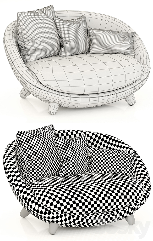 Moooi Love Sofa 3DSMax File - thumbnail 3