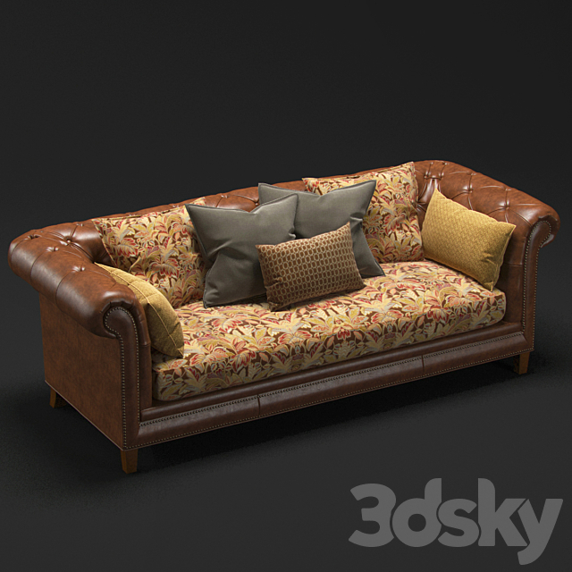 Moreno Leather Sofa 3DSMax File - thumbnail 1