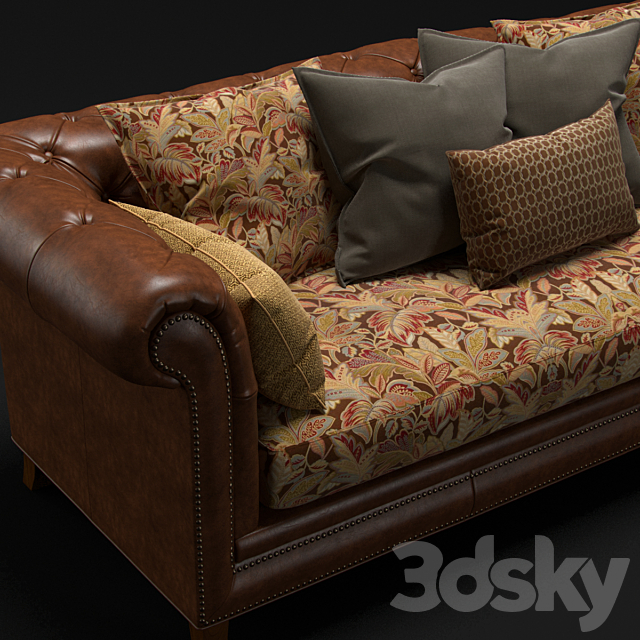 Moreno Leather Sofa 3DSMax File - thumbnail 2