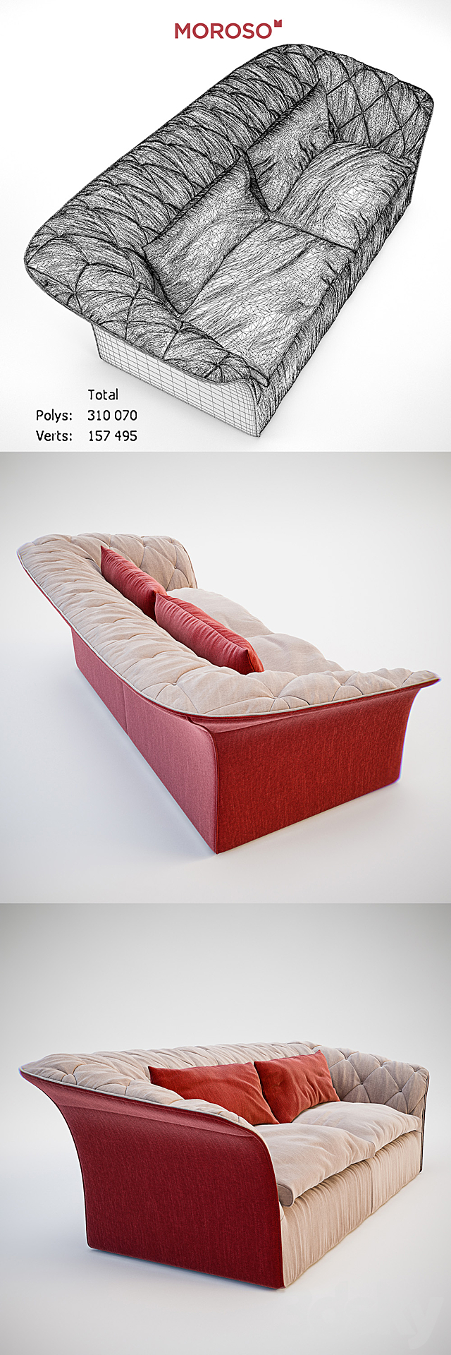 MOROSO Bohemian sofa bed 3DS Max Model - thumbnail 3