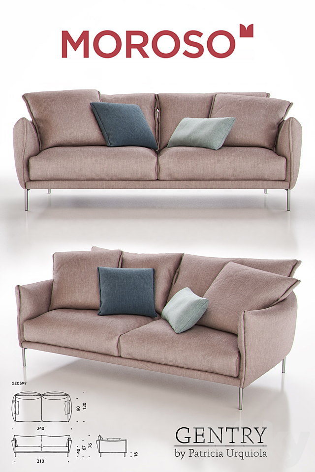 MOROSO GENTRY GE0599 Sofa 3DS Max Model - thumbnail 1