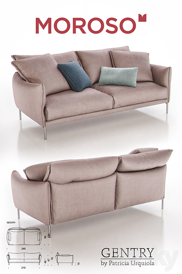 MOROSO GENTRY GE0599 Sofa 3DS Max Model - thumbnail 2