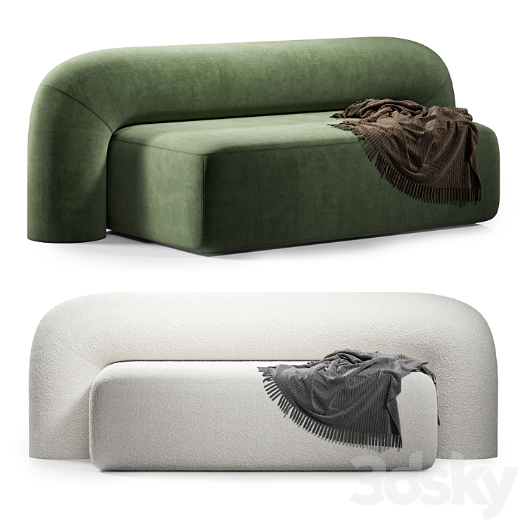 Moss Sofa By Artu 2seater 1800 3DS Max Model - thumbnail 1