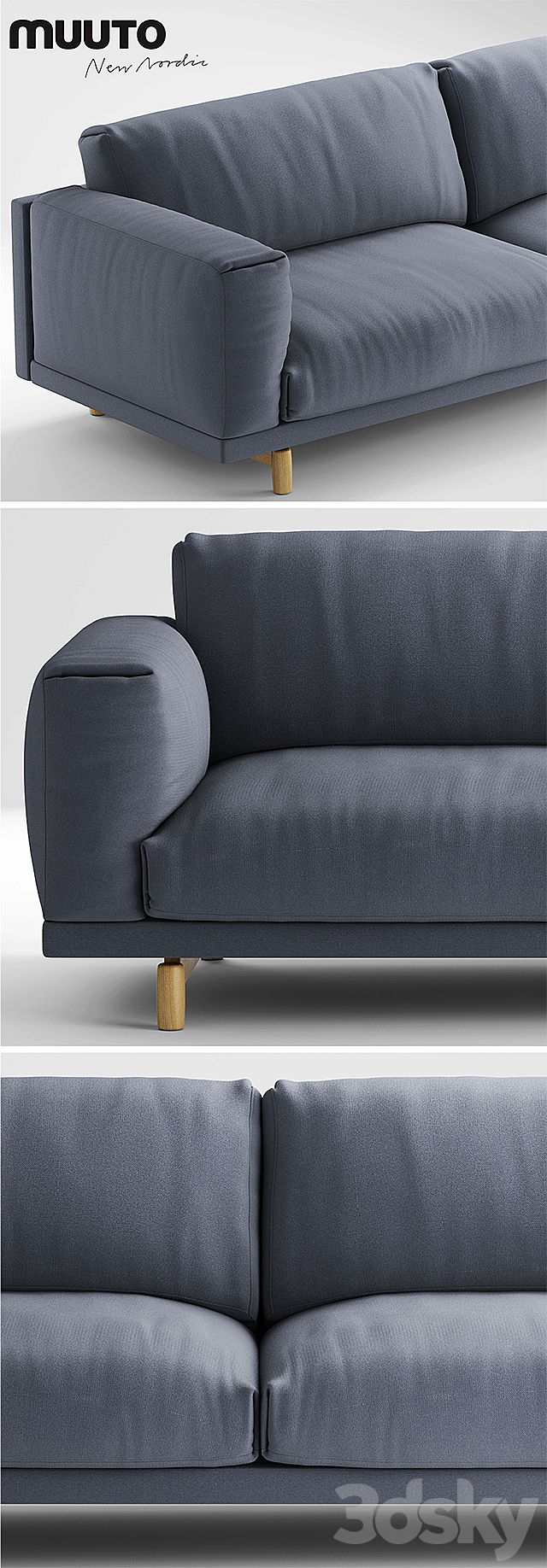 Muuto rest Sofa 3 seater sofa 3DSMax File - thumbnail 2