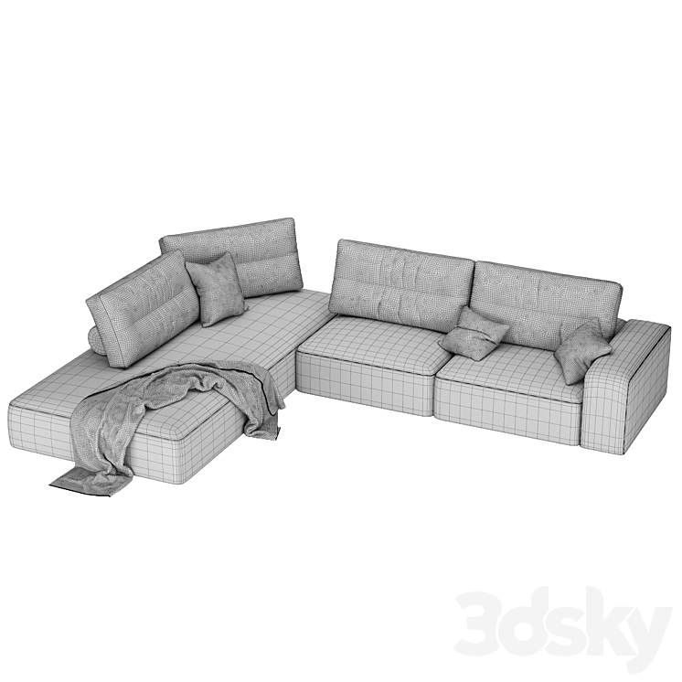 My Taos sofa by Saba Italia 3DS Max Model - thumbnail 2