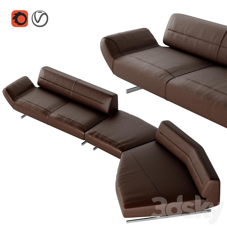 Nash Sofa – Composition I 3DS Max Model - thumbnail 1