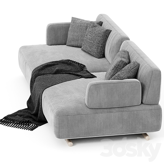 Natuzzi cava two seaters sofa 3DSMax File - thumbnail 2