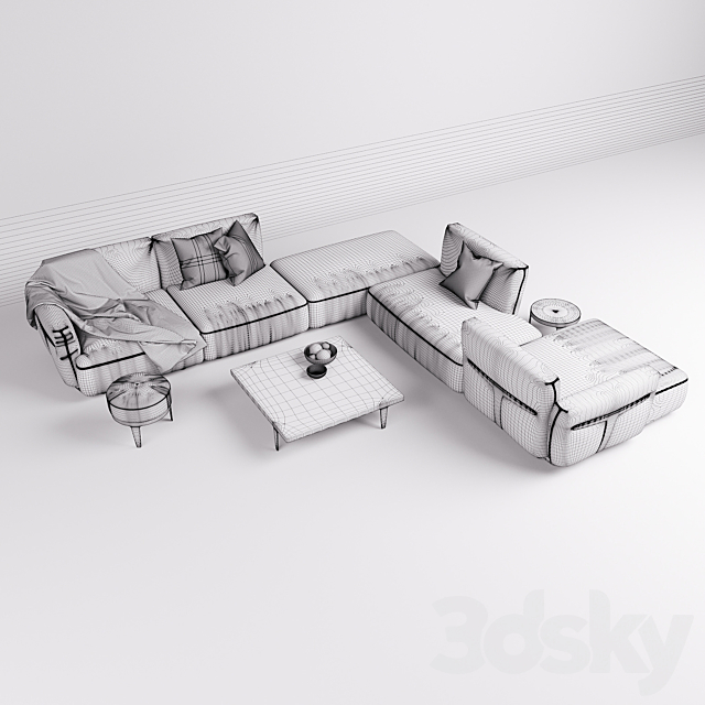 Natuzzi HERMAN sofa 3DSMax File - thumbnail 3