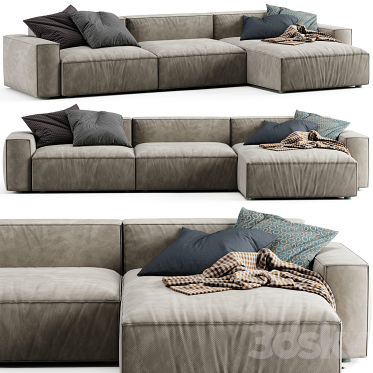 NeoWall Corner Sofa by Living Divani 3DS Max Model - thumbnail 1