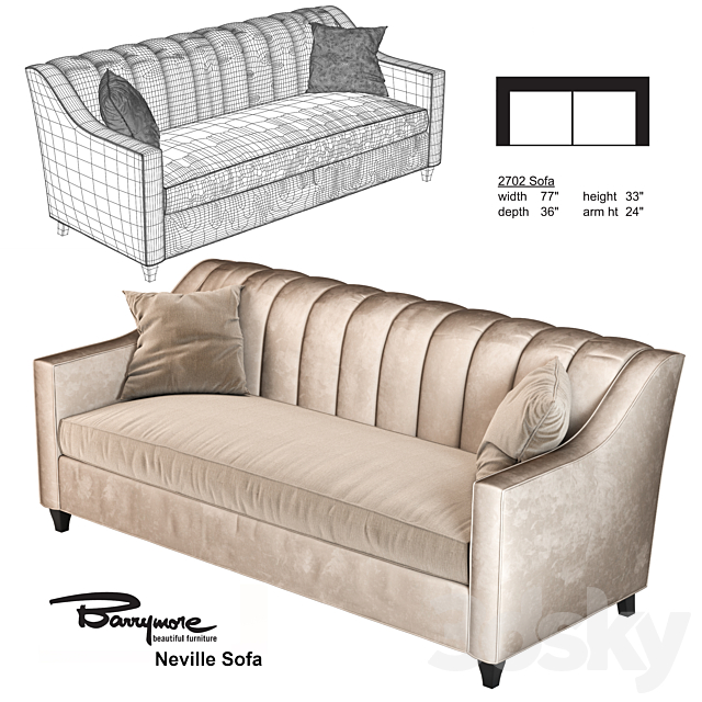 Neville sofa 3DSMax File - thumbnail 2