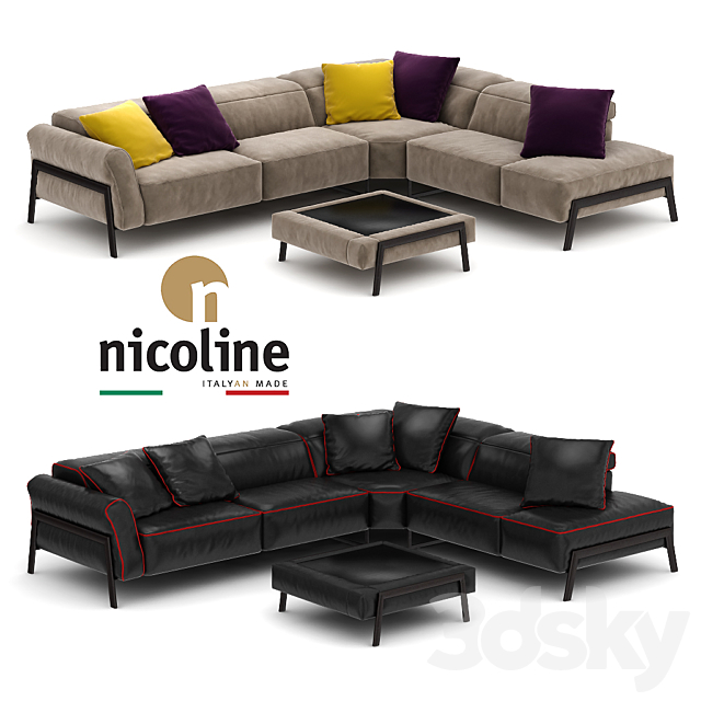 Nicoline zante sofa pouf 3DSMax File - thumbnail 1