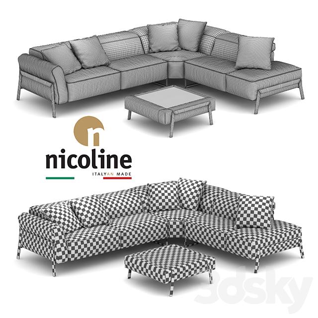 Nicoline zante sofa pouf 3DSMax File - thumbnail 3