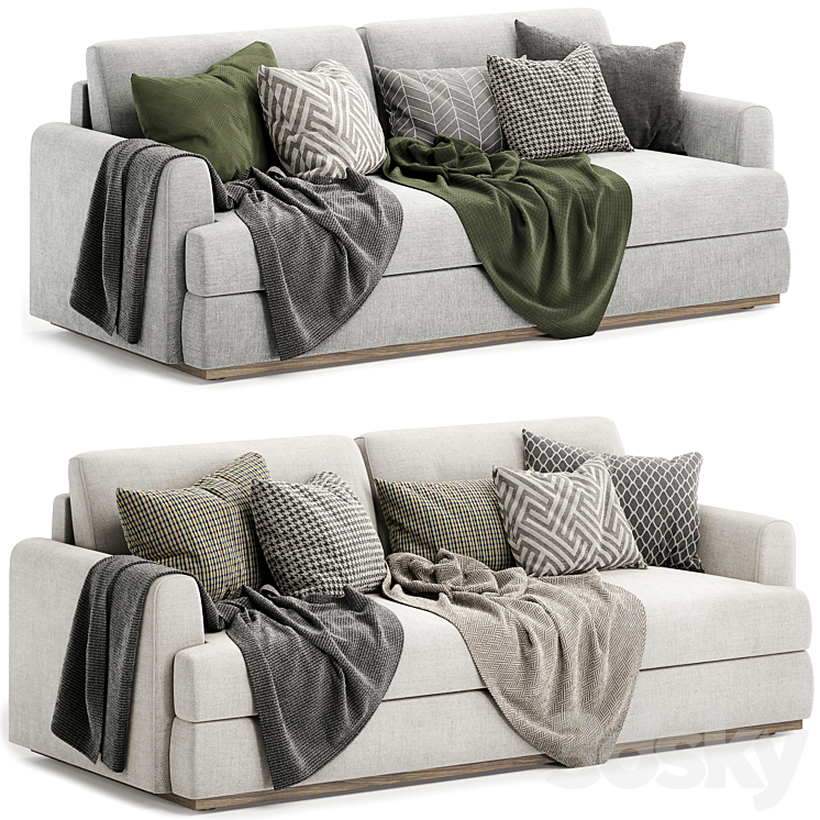 NIXON Fabric Sofa 3DS Max Model - thumbnail 1