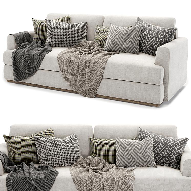 NIXON Fabric Sofa 3DS Max Model - thumbnail 2